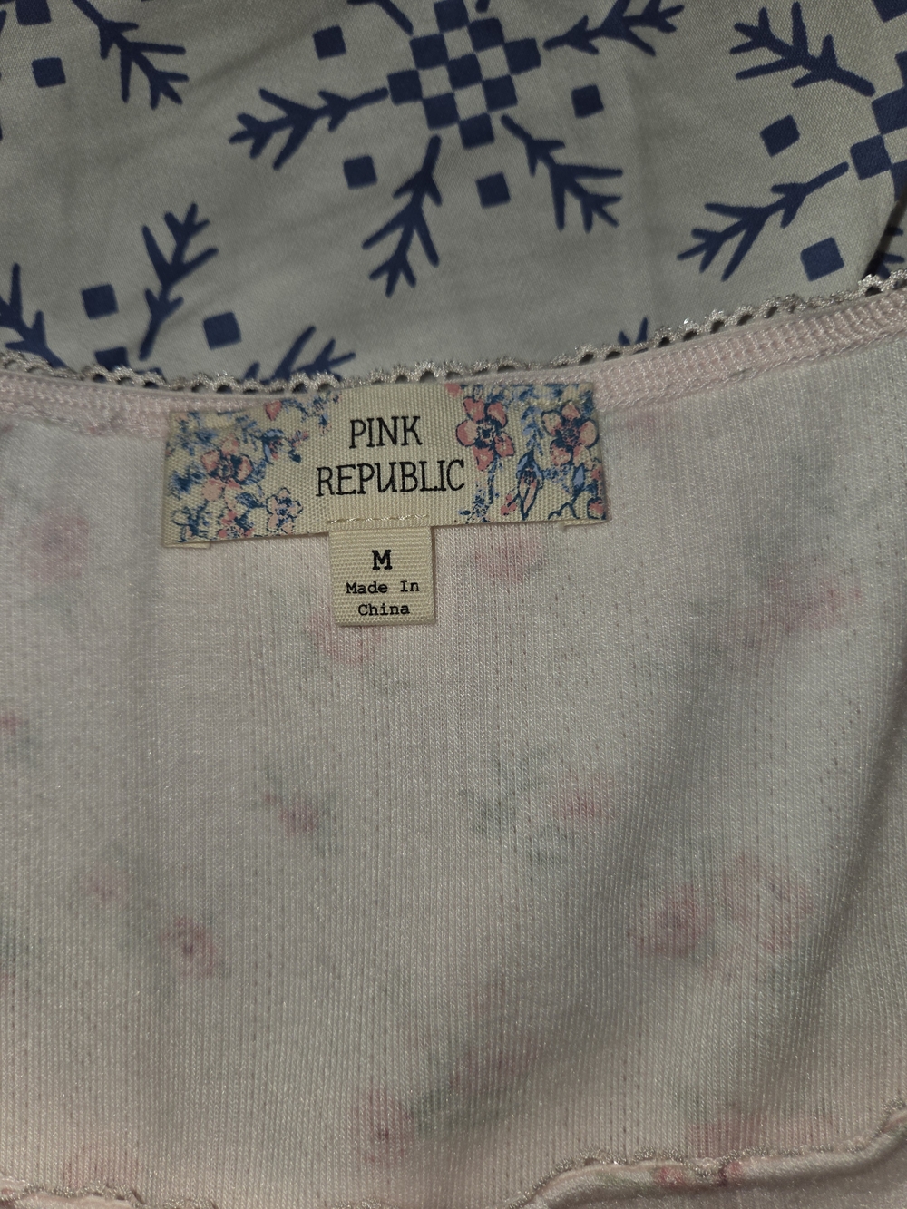 Pink Republic Pink Floral Ribbed Tank with Button Front - Picture 2 of 5
